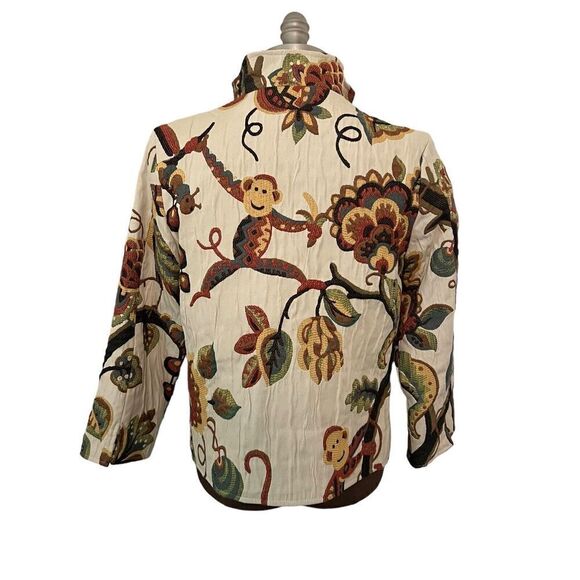 Painted Pony Jacket Monkey Business Womens Size S Tapestry Vintage Made In USA - Picture 1 of 7